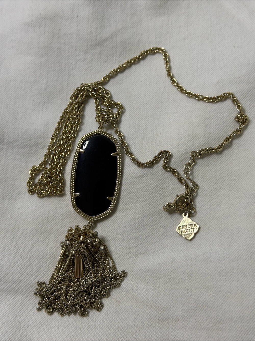 Kendra Scott Gold and Black Elle Tassel Necklace